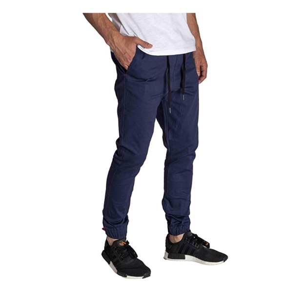 New KDNK Stretch Twill Jogger Drop Crotch Cobalt Blue Pants Size XXL - Picture 2 of 6